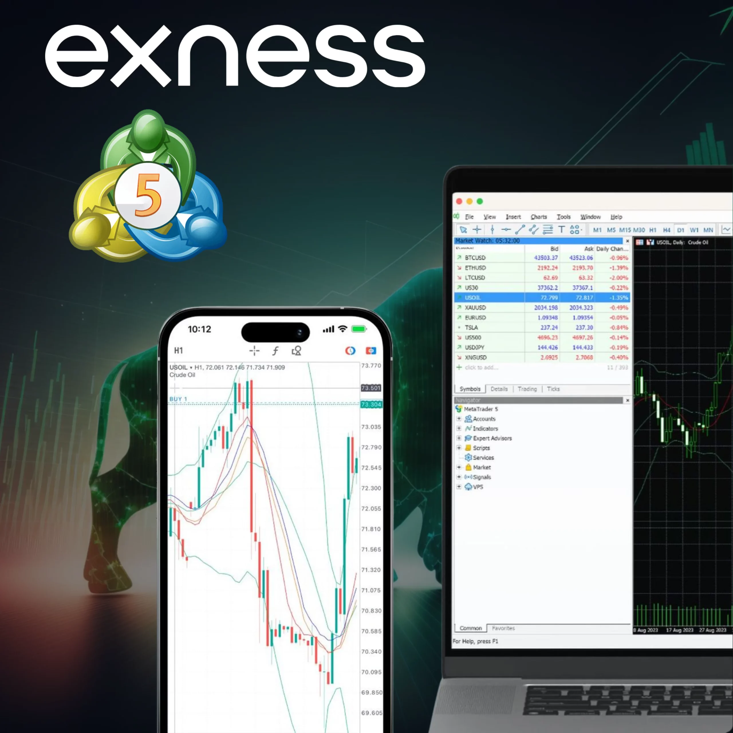 Unduh MetaTrader 5 dari Situs Web Exness.